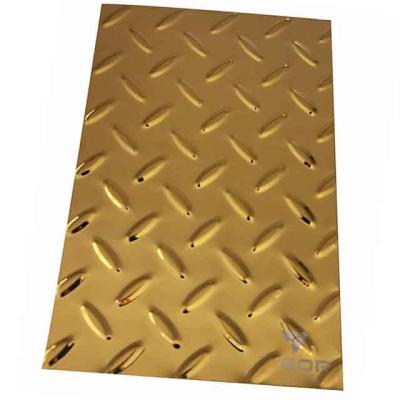 China Architecture decoration and manufacture 304L 316L hot rolled checkered stainless steel 3mm anti-slip embossed plate steel sheet for sale