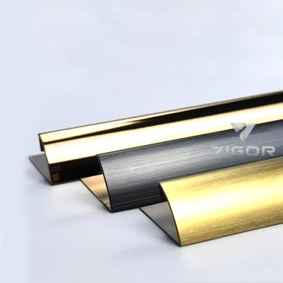 China Hot Sales Modern Stainless Steel Tile Trims Tile Edge Trims Light Luxury Decorative Profiles For Wall Edges for sale