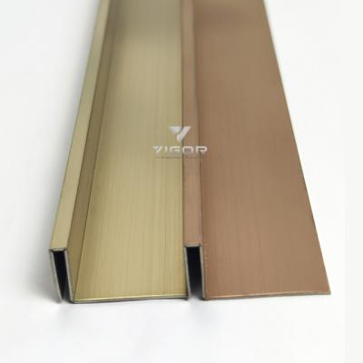 China Modern Decorative Stainless Steel Profiles Hairline Design Wall Strips Factory Price Stainless Steel Tile Trim For Corner for sale