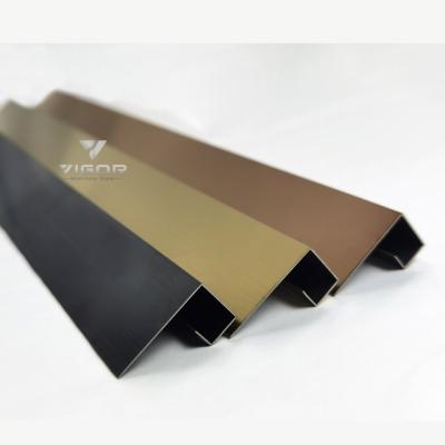 China Modern Chinese Manufacturer High Quality Stainless Steel Tile Trims Metal Q Shape Tile Profiles Decorative Strips for sale