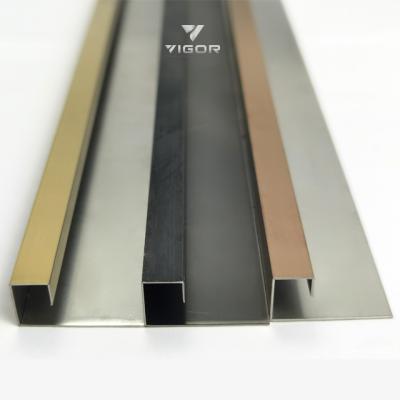 China Modern Chinese Factory Stainless Steel Profiles For Tile Wall Edge Protection And Decoration Metal Tile Edge Trims for sale