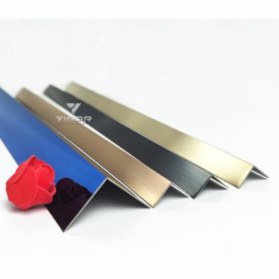 China Modern Stainless Steel V Shape Strips Ceramic Tile Corner Guards Protective Wall Trims for sale