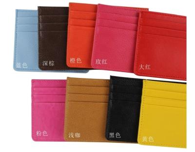 China 2021 Fashion Factory Genuine Logo Cheap Custom Slim Wallet RFID Leather Credit Card Holder for sale