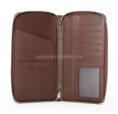 China Zipper Mens Passport Customized Logo Passport Wallet Cow Leather Passport Holder For Sale for sale