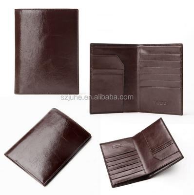 China Fashion Genuine Leather RFID Passport Blocking Passport Travel Ticket Holder for sale