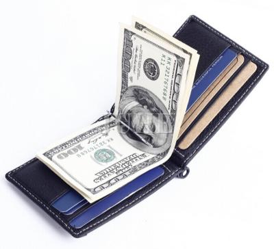 China Patent Leather 2021 Mens Money Clip Wallet With Front Zipper Change Pocket for sale