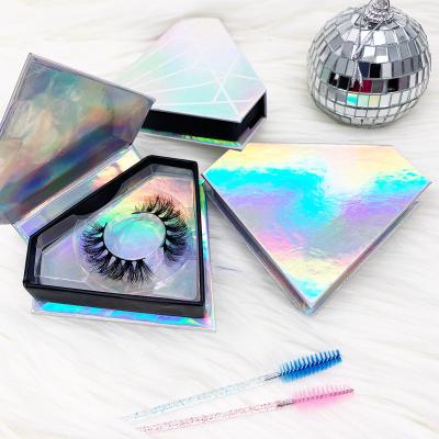 China Natural Wholesale Cruelty Custom Eyelash Packaging Private Label Eyelash Box Pink Glitter 3d Mink Eyelashes for sale