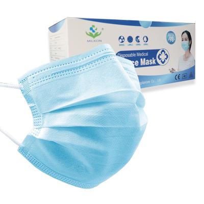 China Dental Wholesale Disposable Nonwoven Surgical Face Mask Doctor Use Blue Earloop Face Mask 50 Dental Face Mask PP for sale