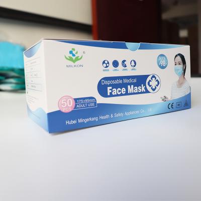 China Earloop Mask 50Pcs Box Ce Medical 3 Ply Face Mask Disposable Manufacturer Custom Non Woven Surgical Mask Virus Dental Ear Loop Blue Dental Mask for sale