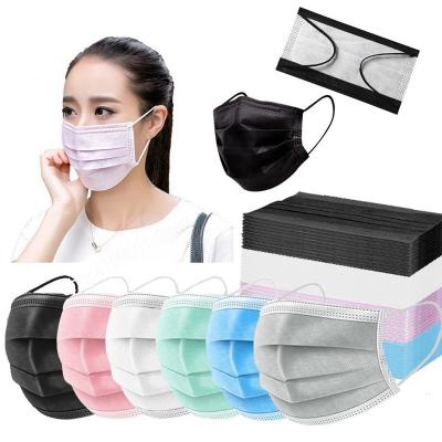 China Blue White Mouth Mask Ear-Loop Black Face Mask Surgical Mask Rose Mask Breathable Nonwoven Protective Medical Disposable 3 Ply Elastic Medical for sale