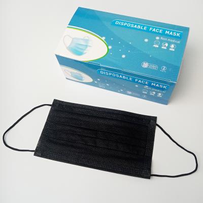 China Fashion PP Elastic Ear-loop Mask Medical Black Face Mask Surgical Disposable Medical Nonwoven Face Mask With Ear Loop for sale