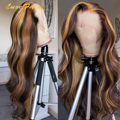 China Hot Selling Transparent Lace Front Wig, P4/27 Silky Straight Wave 13x6 Hd Lace Front Wig With Transparent, P4/27 Color Lace Front Wig For Black Women for sale