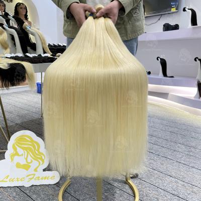 China Free Sample Real Silky Straight Raw Blonde 613 Indian Wave Hair,Blonde Hair Extension Weave Ponytail,Black Roots 613 Blonde Hair Weave for sale