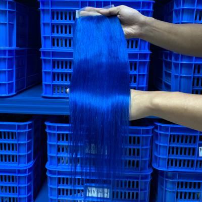 China Silky Straight Wave Most Popular Expression Blue Human Hair Weave, Human Dreads Unprocessed Hair Extension Hair, Mongolian Virgin Hair 11a Exporters for sale