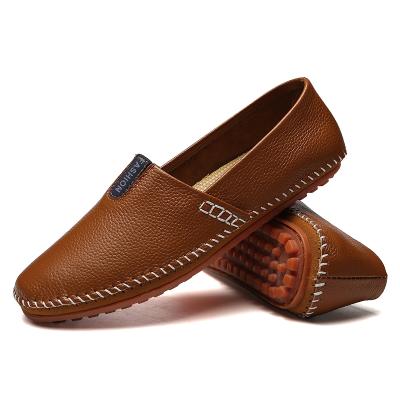 China Fashion Classic Flat Loafer Shoes Anti-odor Leather Workout Leather Shoes Handmade Casual Men's Shoes for sale