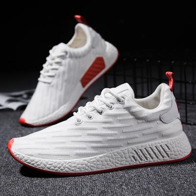 China Running Anti-odor Fashion Casual Flat Shoes Sports Shoes Men Mesh Knitting Fabric Shoes for sale