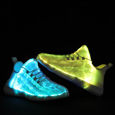 China Anti-Smell Hot Selling Good Quality Adult Children Led Flash Shoes Light Up LED Men Fiber Optic Casual Led Shoes for sale