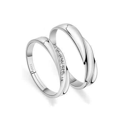 China Simple New Fashion Simple Rings 925 Silver Love Couples Rings For Couples Jewelry 2021 Trendy Wholesale for sale