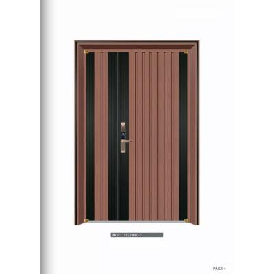 China New Wooden Modern Security Door Cylinder Lock Doors Security Steel Armored Door for sale