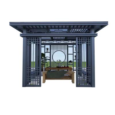 China Antique rectangular pavilion airy metal pavilion casual and comfortable pavilion for sale