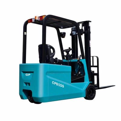 China Small Hotels 1.5ton Radius Three Wheel Revolving Forklift 1.8 Ton Electric Warehouse Forklift zu verkaufen