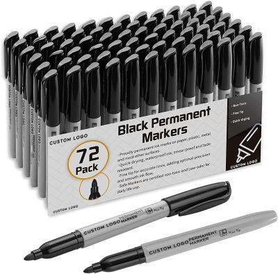 China Office Black Oil Based Permanent Waterproof Marker Pen DIY Art Marker for School and Office Supplies for sale