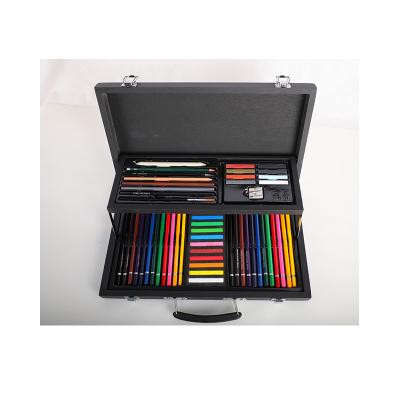 China Morden Kit Pencil Charcoal Eraser Graphite Professional Sketch and Color Drawing Pencil Set Art Painting Kit Art Set with Wooden Box for sale