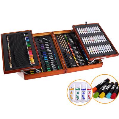 China Morden Drawing Kit Wooden Box Art Set Children's Supplies Stationery Drawing Gift Box Factory Direct Sales 175pcs for sale