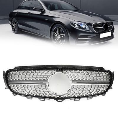 China Areyourshop Grill Diamond Silver Border Front ABS Grille For Mercedes Benz W213 E300 E400 2016-2019 for sale