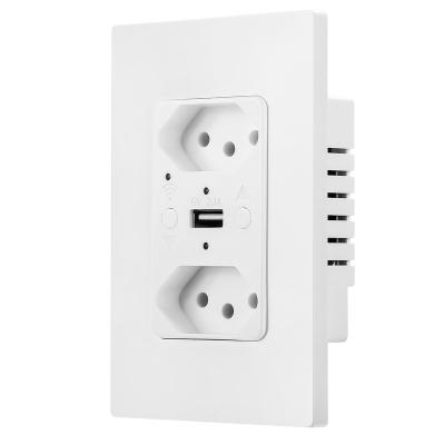 China Wifi Wall Socket For Brazil KEYGMA ODM Alexa Voice Control Smart Wall Outlet For Brazil for sale