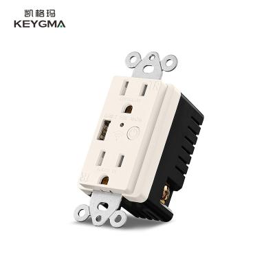 China Easy Installation KEYGMA 110-240V 15A Smart Wall Outlet Zigbee Outlet for sale