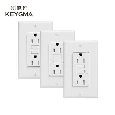 China Wall Mounted Type KEYGMA Heavy Duty Electric Duplex Tamper GFCI Receptacle for sale