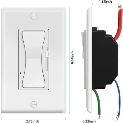 China USA Standard MCB LED Dimmer Switch For LED Light 120-277V AC Sliding Contact Dimmer for sale