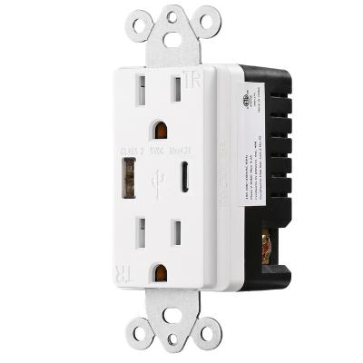 China ETL USA Residential / General Purpose Standard Wall-in 5V 4.2A Power Outlet With 2 USB Ports Outlet for sale