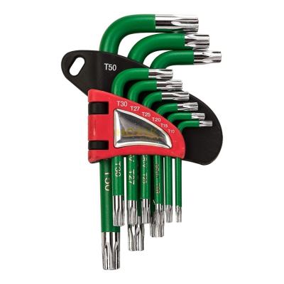 China Wholesale Chrome-Vanadium Multi Tool Steel Green High Quality T-Handle Torx Wrench Set For Drill for sale