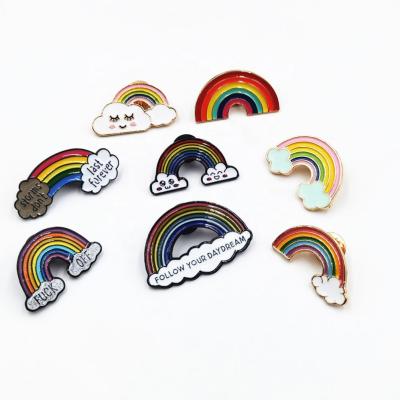 China Custom Anime Badge Sets Logo Metal Crafts Fashion Cute Lapel Rainbow Hard Enamel Pins Free Sample China Manufacture for sale