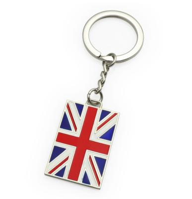 China Custom Metal Rectangle China England American Country Flags Key Chain Fashion Accessories Gift for sale