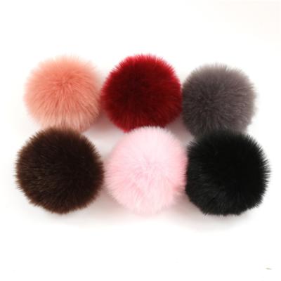 China Pom Poms Keychains Faux Fox Fur Pompoms Keychain Pompoms Key Chain Fluffy Puff Ball Fur Bags for sale