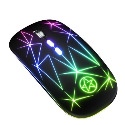 China Ergonomic Slim Slim Optical Computer RGB Gaming Mouse Rechargeable 2.4G Wireless Mouse for sale