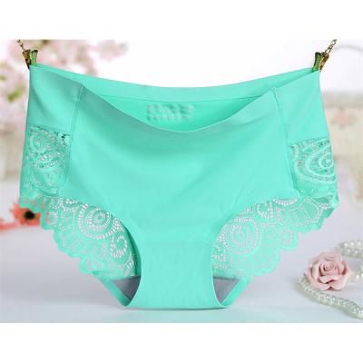 China New lace antibacterial ice slik seamless women's underwear traceless women's breathable panties wholesale for sale