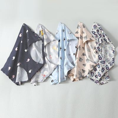 China Lovely breathable cute cartoon printed traceless medium waist cotton crotch school girls sheer one-piece panties for sale