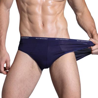 China Antibacterial Men's Boxer Briefs Modal Big Size Men's Briefs Solid Color Comfortable Mid Waist Men's Underwear Breathable Wholesale for sale