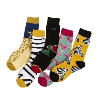 China Wholesale Custom Crazy Colorful Fashion Cotton Socks Novelty Design Funny Sporty Jacquard Women Skateboard Happy Socks for sale