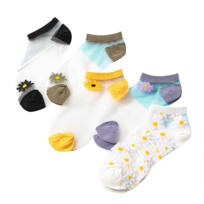 中国 Women's QUICK DRY Daisy Patterns Crystal Silk Socks 販売のため