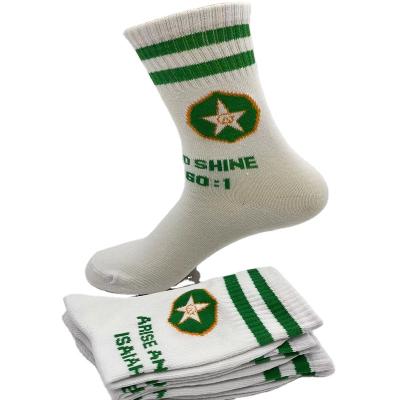 中国 Breathable Wholesales Two StripesSocks Customized White African Cotton School Pupils Sports Socks For Students Kids 販売のため