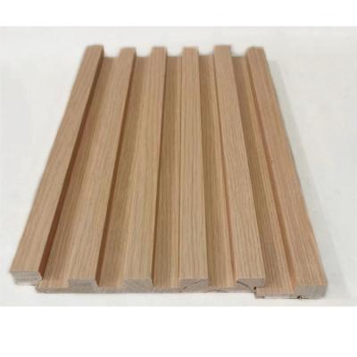 China Modern Interior Decoration WPC Wall Oak Panel Bedroom Wall Cladding Panel Solid Wood Grill for sale