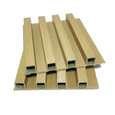 China Modern Easy Install Wood Grain PVC Wpc 160*25Pure Materials H192oak Grill Fluted Wall Panel for sale