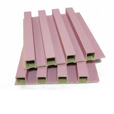 China Modern Fluted WPC Wall Panel 160*25 Materials Grill PVC Grid Plate Wall Cladding WPC Sheer Panels for sale