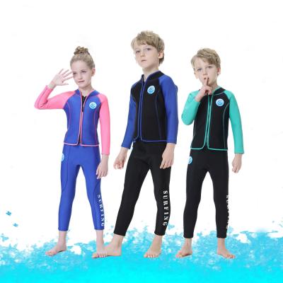 China Customized Antibacterial Kids 2mm Neoprene Wetsuit Two Piece Diving Suit For Kids Surfing Wetsuit for sale