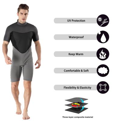 China Antibacterial Short Sleeve Wetsuit Men Neoprene Spearfishing Swimsuit Snorkeling Wetsuit Scuba Diving Suit for sale